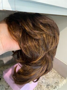 New Paula Young Wig Layered Chantal Brown W/highlights Color SF12-28